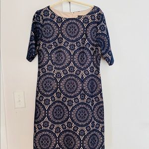Blue lace floral dress